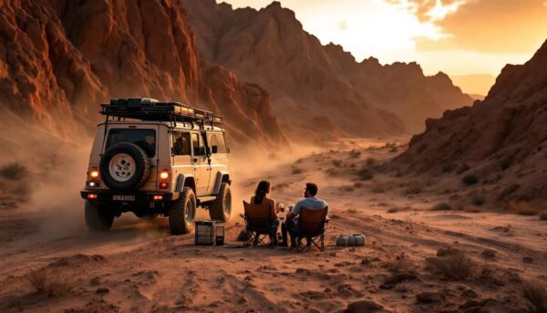 טיול ג'יפים משפחתי הרי אילת שקיעה בהרי אילת